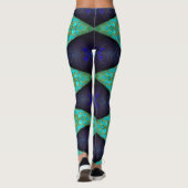 Navy, Blauwgroen en Gold Diamond Leggings (Achterkant)