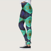 Navy, Blauwgroen en Gold Diamond Leggings (Links)
