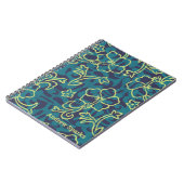 Navy Blauwgroen Hawaiian Shirt Limoen Hibiscus Flo Notitieboek (Linkerzijde)
