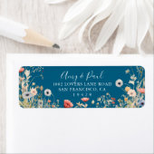 Navy Blissful Boho Wildflower Retouradres Etiket (Insitu)