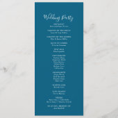 Navy Blissful Boho Wildflower Wedding Program Programmakaart (Achterkant)