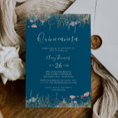 Navy Blissful Colorful Boho Wildflower Quinceañera Kaart