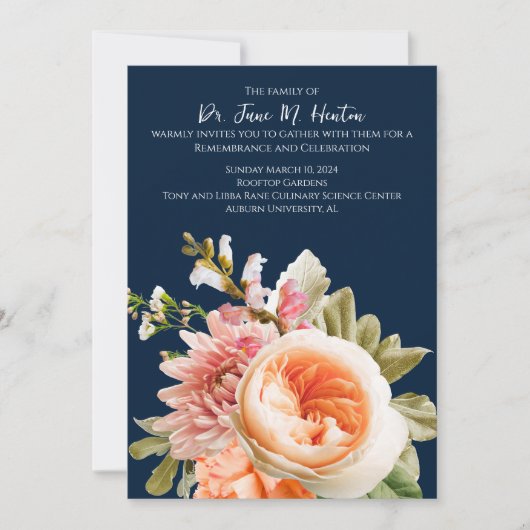 Navy Bloemen Begrafenis Memorial Aankondiging 0111 (Voorkant)