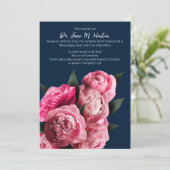 Navy Bloemen Begrafenis Memorial Aankondiging 0111 (Staand voorkant)