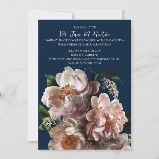 Navy Bloemen Begrafenis Memorial Aankondiging 0111 (Voorkant)