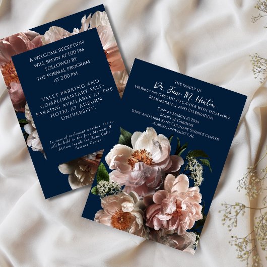 Navy Bloemen Begrafenis Memorial Aankondiging 0111