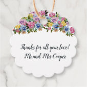 Navy Bloemen Bohemian Chic Bruiloft Dank u Bedankjes Labels (Voorkant)