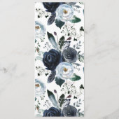 Navy Bloemen Boho Bruiloft Menu (Achterkant)