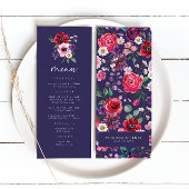 Navy Bloemen bruiloft Menu