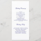 Navy Bloemen Waterverf Trouwprogramma's Programmakaart (Achterkant)