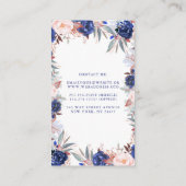 Navy Bloemen Waterverf Visitekaartje (Achterkant)