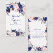 Navy Bloemen Waterverf Visitekaartje (Voorkant / Achterkant)