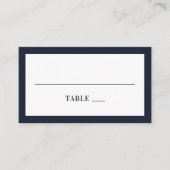 Navy bloemenbruiloft. Blauwe elegante bloemen Plaatskaartje (Voorkant)