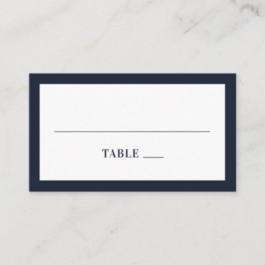 Navy bloemenbruiloft. Blauwe elegante bloemen Plaatskaartje (Voorkant)