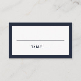 Navy bloemenbruiloft. Blauwe elegante bloemen Plaatskaartje