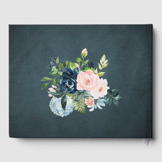 Navy bloemendiamant prinses tiara quinceanera gastenboek (Achterkant)