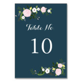 Navy bloementuin tafel nummer Kaart (Voorkant)