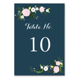 Navy bloementuin tafel nummer Kaart