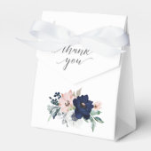 Navy Blooms Favor Box Bedankdoosjes (Voorkant Zijde)