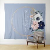 Navy Blooms Future Mrs Bruidsfeest Backdrop Wandkleed (In Situ (horizontaal))