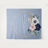 Navy Blooms Future Mrs Bruidsfeest Backdrop Wandkleed (Voorkant (horizontaal))