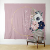 Navy Blooms Future Mrs Bruidsfeest Backdrop Wandkleed (In Situ (horizontaal))