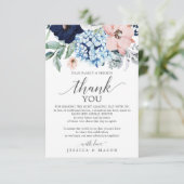Navy Blooms In plaats van Favorieten Place Card Aankondiging (Staand voorkant)