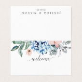 Navy Blooms Place-kaarten Visitekaartje (Buitenkant ongevouwen)