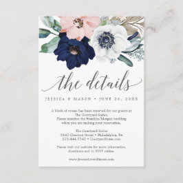 Navy Blooms Wedding Details Kaart