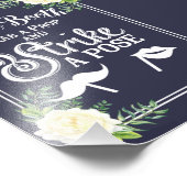 Navy blu Ivory Chic Roos bruiloft Foto Booth Foto Afdruk (Hoek)