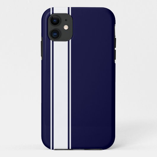 Navy Blu & White Team Jersey Stripe iPhone 5s Case (Achterkant)