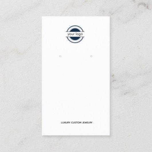 Navy-BluBlack en White Logo-draagbeeldscherm Visitekaartje (Voorkant)