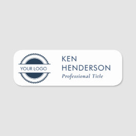 Navy-BluBlack en White Logo Naamplaatje