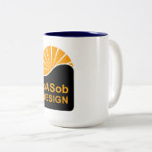 Navy Blue 15 oz Two-Tone Mok (Voorkant rechts)