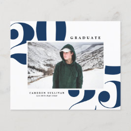 Navy Blue 2025 Bold Typography Foto Afstuderen