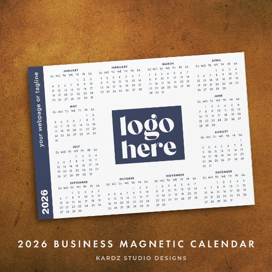 Navy Blue 2026 Zakelijk Uw Logo Branded Kalender