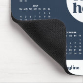Navy Blue 2027 Zakelijk Logo Agenda Muismat  (Hoek)