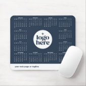 Navy Blue 2027 Zakelijk Logo Agenda Muismat  (Met muis)