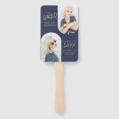 Navy Blue 2 Arched Photo Afstuderen Handwaaier (Achterkant)