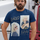 Navy Blue 2 Arched Photo Afstuderen T-shirt