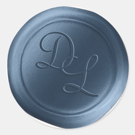 Navy Blue 2 Letter Monogram Wax Seal Stickers (Voorkant)