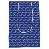 Navy Blue 30ste verjaardag naam leeftijd Medium Cadeauzakje (Achterkant)