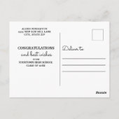 Navy Blue 3-Photo Graduation Party Briefkaart (Achterkant)