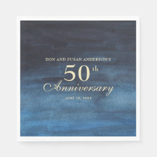 Navy Blue 50ste Huwelijksverjaardag Servet