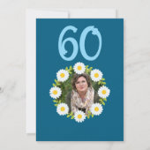Navy Blue 60ste verjaardag Eenvoudige Blauwe Zonne Kaart (Achterkant)