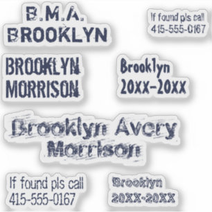 Navy Blue 7 Aangepast Teksten met naam Cool Decal  Sticker