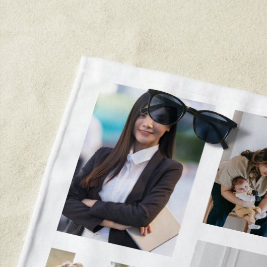 Navy Blue 9 Fotocollage Familie Strandlaken (In situ)