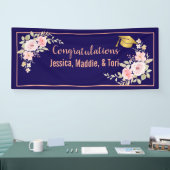 Navy Blue Aangepaste Naam Afstuderen Banner (Beurs)