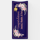 Navy Blue Aangepaste Naam Afstuderen Banner (Verticaal)
