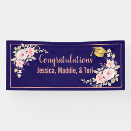 Navy Blue Aangepaste Naam Afstuderen Banner